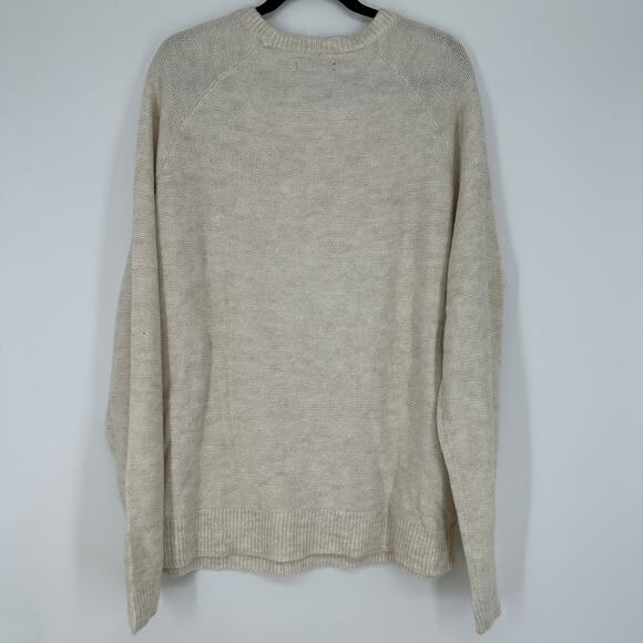 Treasure & Bond Cable Stitch Knit Crewneck Sweater Oatmeal Mens Fall 2XL - Picture 6 of 10